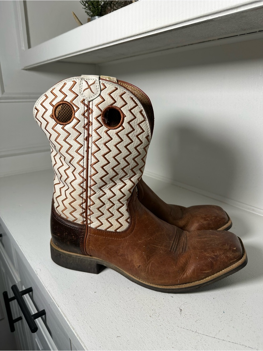Twisted X Cowboy Work Boots Men's 12D Brown Leather CellStretch Western Boots - Picture 5 of 9